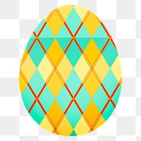 Festive png Easter egg sticker, abstract pattern design on transparent background