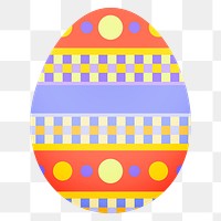 Colorful png Easter egg sticker, tribal pattern design on transparent background