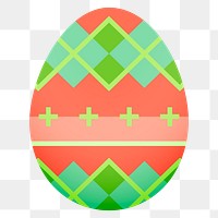 Abstract png Easter egg sticker, festive pattern design on transparent background