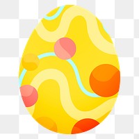 Yellow Easter png egg collage element, geometric pattern design