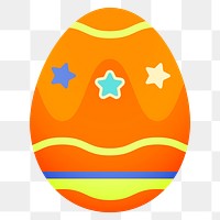 Cute Easter egg png sticker, orange pattern design