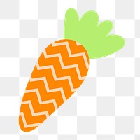 Carrot png vegetable sticker, cute Easter collage element