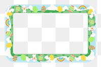 Festive Easter png frame, cute egg pattern for kids