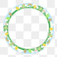 Festive Easter png frame, cute egg pattern for kids