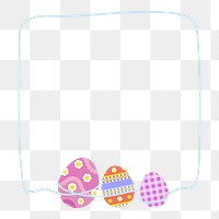 Easter eggs png frame, festive design on transparent background