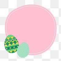 Easter png frame sticker, colorful eggs collage element