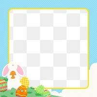 Easter bunny png frame, transparent background