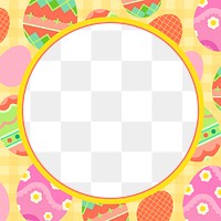 Easter png frame, transparent background in festive pattern design