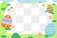 Green Easter png frame, transparent background