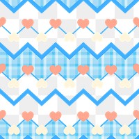 Heart png pattern, transparent background, pastel blue design