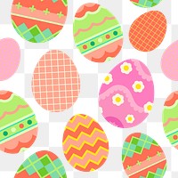 Easter egg pattern, transparent background, cute design