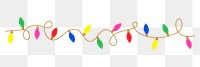 Colorful Christmas lights png decoration element, transparent background