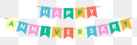 Png happy anniversary banner clipart, celebration sticker design