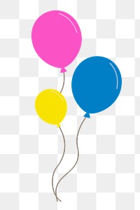 Party balloons png collage element, transparent background, celebration design