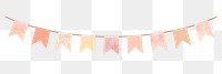 Png pastel glitter party flag decoration element, transparent background