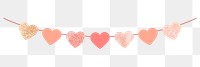 Png pink hearts banner clipart, celebration sticker design