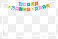 Colorful birthday png decoration frame, transparent background