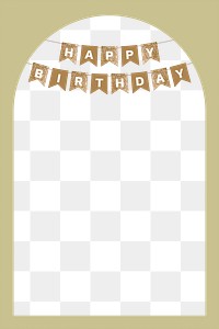 Png gold glitter birthday frame, celebration, transparent background