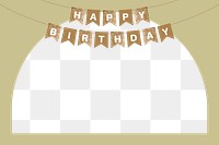 Png gold glitter birthday frame, celebration, transparent background