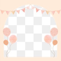 Png arch party frame design, transparent background