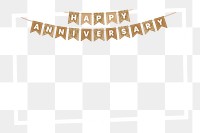 Gold glitter png anniversary frame, transparent background