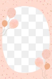 Pink balloons png frame background, party design