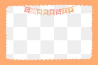 Orange png congrats glitter frame, transparent background