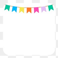 Colorful png party decoration frame, transparent background