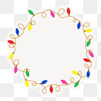 Christmas lights png frame background, celebration design