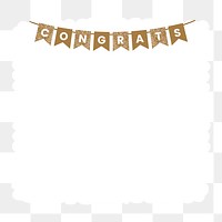 Gold png party decoration frame, transparent background