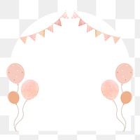 Png pastel party flag frame background, celebration design