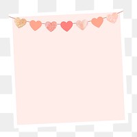 Png pink party banner frame, celebration, transparent background