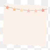 Png beige party banner frame, celebration, transparent background