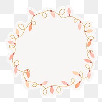 Png pink party lights frame, celebration, transparent background