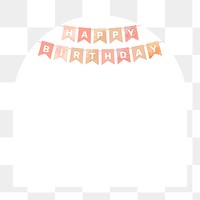 Png glitter birthday banner frame, celebration, transparent background