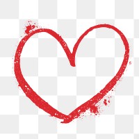 Heart brush png frame sticker, transparent background