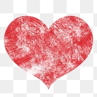 Red heart png sticker, transparent background