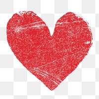 Cute heart png sticker, red design on transparent background