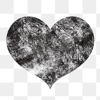 Black heart png sticker, transparent background