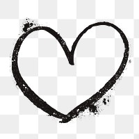 Heart brush png frame sticker, transparent background