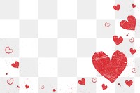 Red heart png border sticker, transparent background