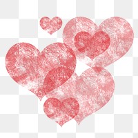 Red hearts png sticker, transparent background