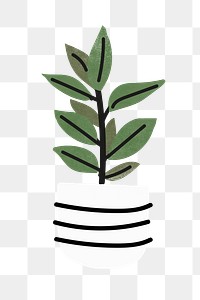 Houseplant png sticker, home decor illustration, transparent background 