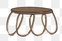 Retro table png sticker, furniture & home decor illustration, transparent background