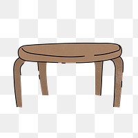 Cute table png sticker, furniture & home decor illustration, transparent background