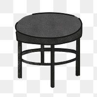 Black table png sticker, furniture & home decor illustration, transparent background