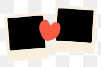 Valentine's frame png sticker, instant photo film on transparent background