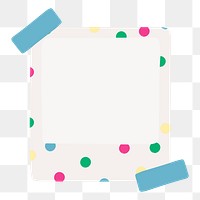 Polka dot png frame, instant photo film sticker on transparent background