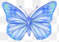 Blue butterfly png sticker, aesthetic design, transparent background