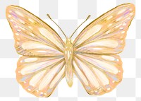Aesthetic butterfly png sticker, crayon design, transparent background
